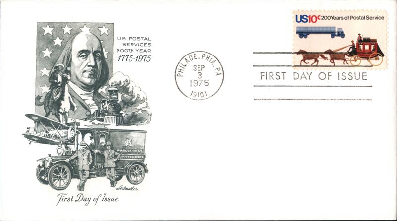 1975 10c US Postal Service Bicentennial First Day Cover