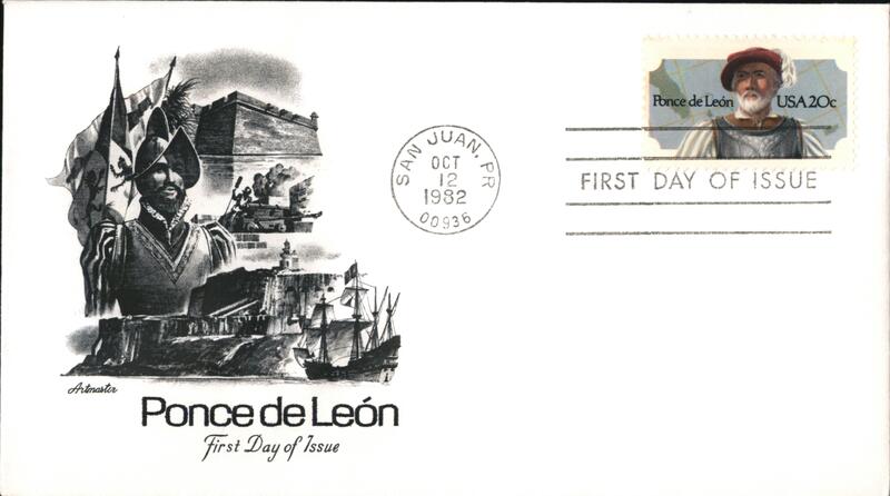 1982 20c Ponce de León First Day Cover First Day Covers