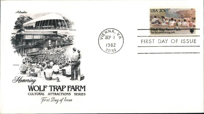 1982 20c Wolf Trap Farm Park First Day Cover First Day Covers