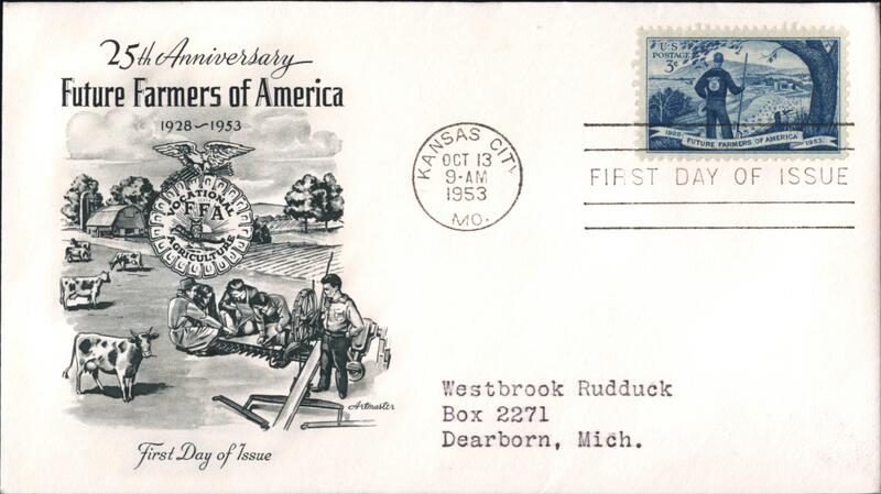 1953 3c Future Farmers of America 25th Anniversary FDC
