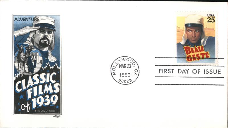 1990 25c Beau Geste Classic Films First Day Cover First Day Covers