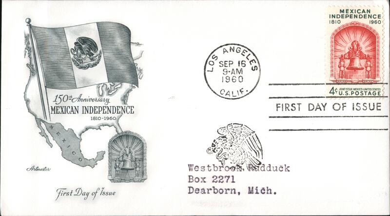 1960 4c Mexican Independence First Day Cover First Day Covers