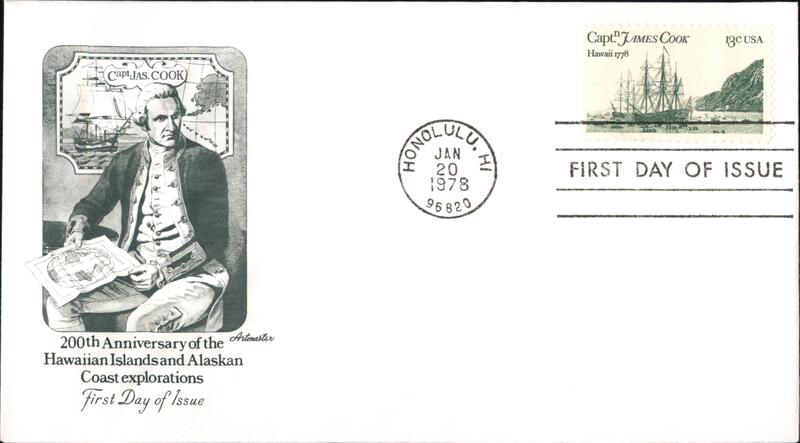 1978 13c Captain James Cook FDC First Day Covers