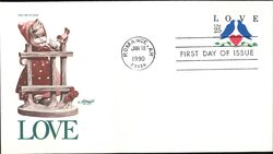 1990 25c Love First Day Cover First Day Cover