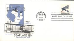 1990 $1 Seaplane 1914 Benoist Flying Boat FDC First Day Cover