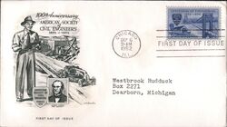 1952 3c Centennial of Engineering First Day Cover First Day Cover
