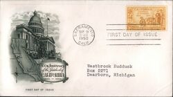 1950 3c California Statehood Centennial FDC First Day Cover