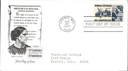 1970 6c Woman Suffrage 50th Anniversary FDC First Day Cover
