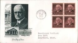 1954 3c George Eastman Block of 4 First Day Cover First Day Cover