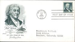1965 25c Paul Revere First Day Cover First Day Cover