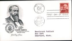 1959 12c Benjamin Harrison First Day Cover First Day Cover