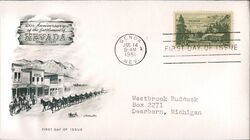 1951 3c Nevada First Settlement Centennial FDC First Day Cover
