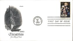 15c 1980 Christmas Madonna and Child First Day Cover First Day Cover