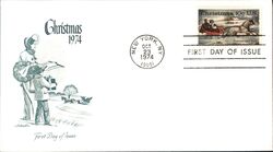 1974 10c Christmas Currier and Ives Horse Drawn Sleigh FDC First Day Cover