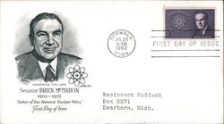 1962 4c Brien McMahon Atomic Energy First Day Cover First Day Cover