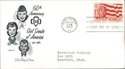 1962 4c Girl Scouts 50th Anniversary FDC First Day Cover