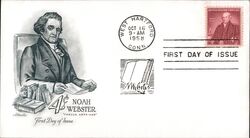 1958 4c Noah Webster First Day Cover First Day Cover