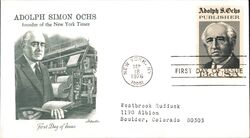 1976 13c Adolph S. Ochs First Day Cover First Day Cover