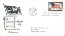 1957 4c American Flag First Day Cover First Day Cover