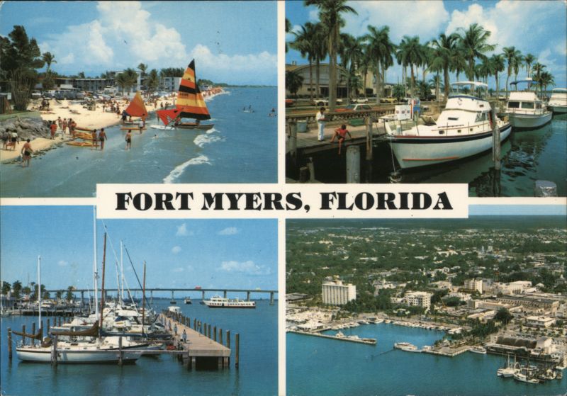 Fort Myers Florida Multi-View Beach Boats City D. Noble