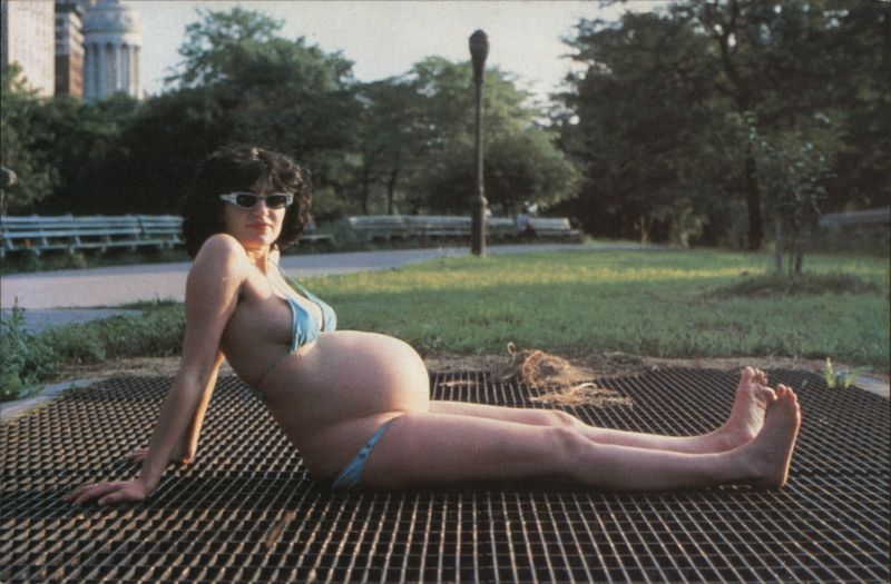 Pregnant Woman in Bikini, Park - EXPECTING MARNIE SAFRAN
