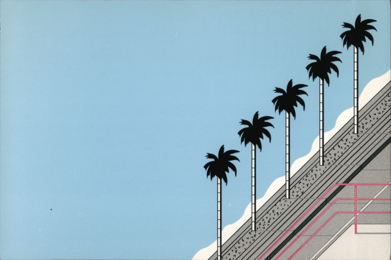 Shangri-La Hotel Stylized Palm Trees Santa Monica California