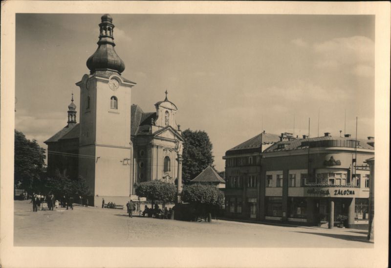 Červený Kostelec Church and Town Square Czechoslovakia