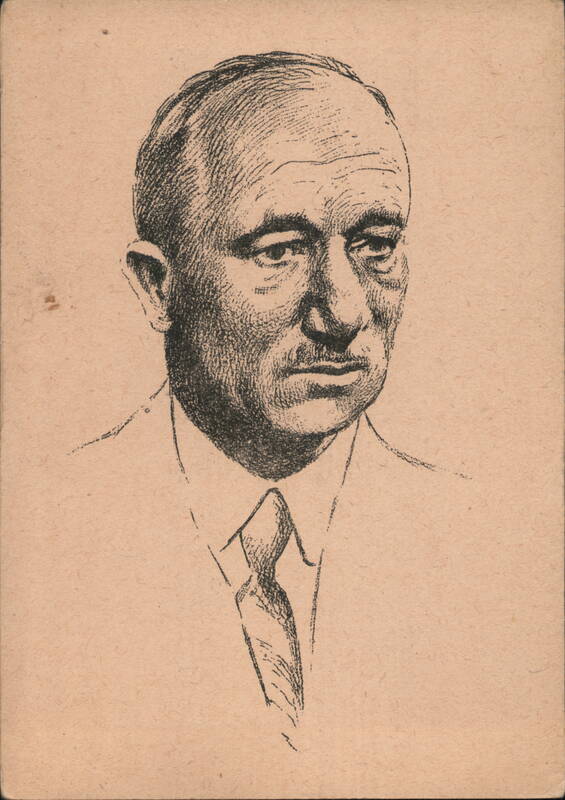 J. Poš: President Dr. Ed. Beneš Portrait Czechoslovakia
