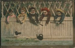 Children Fishing, Kettle Catch, Capital Coffee Trade Card