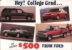 1992 Ford/Mercury College Grad Program: $500 Extra Postcard