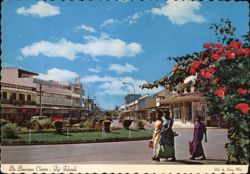 Ba Business Centre, Viti Levu street scene with people Postcard