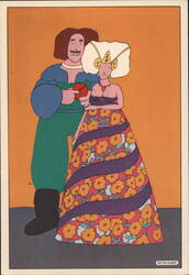 Russian Tea Room: Peter the Great & Lady by Milton Glaser Postcard