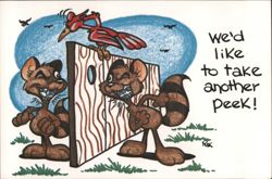 Comic Raccoons with Braces Orthodontic Check-up Reminder Postcard