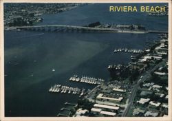 Riviera Beach Bridge & Marina Aerial View Postcard