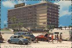 Days Inn Hotel & Beach Scene, Daytona Beach, Florida Postcard