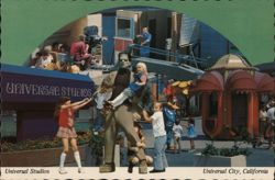 Universal Studios Frankenstein Woody Woodpecker Tour Postcard