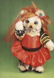 Rockbear Styled by Miss April, Red Dress & Jewelry Postcard