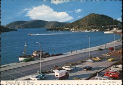 Veterans Drive, St. Thomas Harbor with Boats Postcard