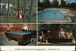 Bellaire Woods Family Campgrounds with Pool, RVs, Caboose Postcard