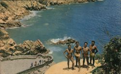 Four Champion Cliff Divers, La Quebrada Postcard