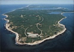 Montauk Aerial View, Lighthouse to Napeague Postcard