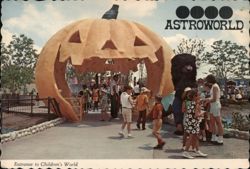 Astroworld Children's World Giant Pumpkin Entrance Postcard