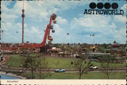 Astroworld Amusement Park Rides - Houston, TX Postcard