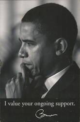 Barack Obama 'I value your ongoing support' Political Postcard