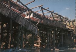 Glamortram Crosses Collapsing Bridge, Universal Studios Postcard