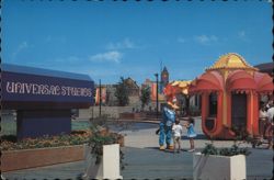 Woody Woodpecker greets young visitors at entrance to Universal Studios Tour Postcard