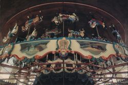 Santa Monica Pier Carousel, Hand-Carved Horses Postcard