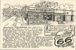 Bono's Restaurant & Deli, Historic Route 66, Fontana, CA Postcard