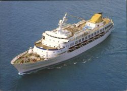 Ocean Princess Cruise Ship at Sea Postcard