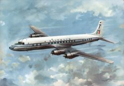 Alitalia Douglas DC-7C 'Seven Seas' Airplane Postcard